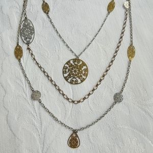 Vintage Silver & Gold Drape Necklace